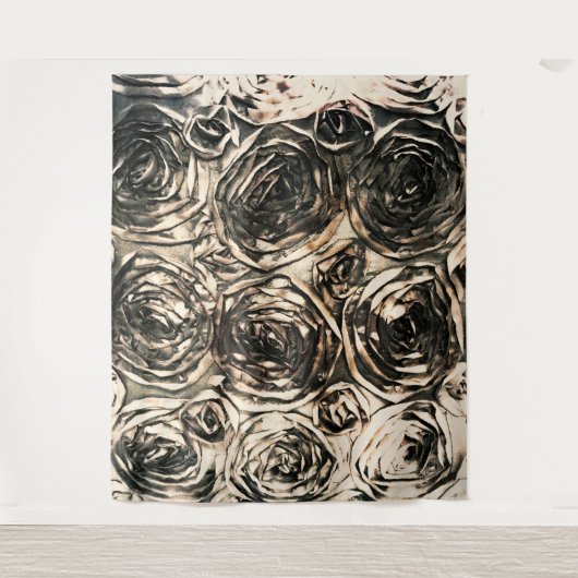 Glamour Rozen Gold Bronze Floral Glam Wandkleed (Voorkant)