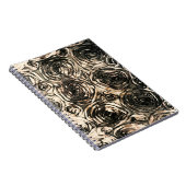 Glamour Rozen Gold Bronze Rustic Floral Glam Notitieboek (Rechterzijde)