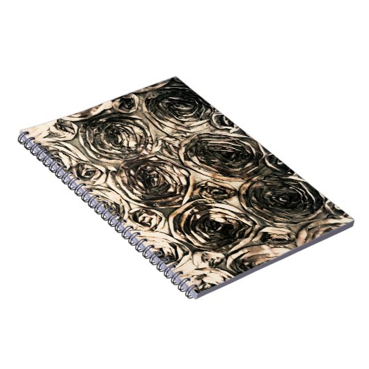 Glamour Rozen Gold Bronze Rustic Floral Glam Notitieboek (Rechterzijde)