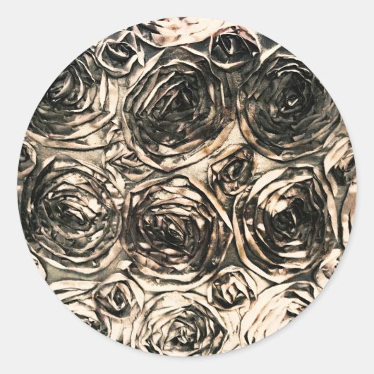 Glamour Rozen Gold Bronze Rustic Floral Glam Ronde Sticker (Voorkant)