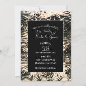 Glamour Rozen Gold Bronze Rustic Floral Wedding Kaart (Voorkant)