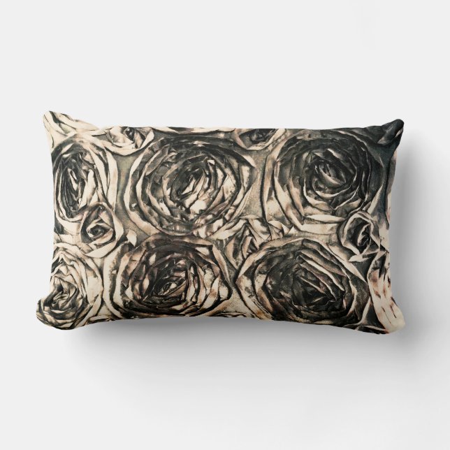 Glamour Rozen Goud Brons Rustieke Bloem Glam Kussen (Voorkant)