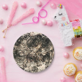 Glamour Rozen Goud Brons Rustieke Bloem Glam Papieren Bordje (Feest)