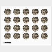 Glamour Rozen Goud Brons Rustieke Bloem Glam Ronde Sticker (Vel)
