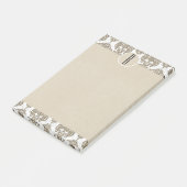 Glamour Rustiek Jute Damast Kraft Monogram Initiaa Post-it® Notes (Schuin)