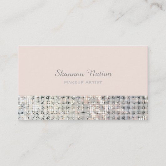 Glamour Sequin Glitter Blush Pink Visitekaartje (Voorkant)