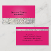 Glamour Sequin Glitter Hot Pink Glam Visitekaartje (Voorkant / Achterkant)
