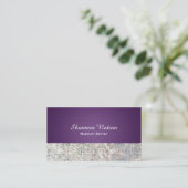 Glamour Sequin Glitter Paarse Glam Visitekaartje (Staand voorkant)
