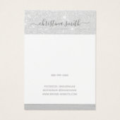 Glamour Silver Glitter Glam met lange aarden Visitekaartje (Achterkant)