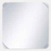 Glamour Silver Look Blank Elegant Template Vierkante Sticker (Voorkant)