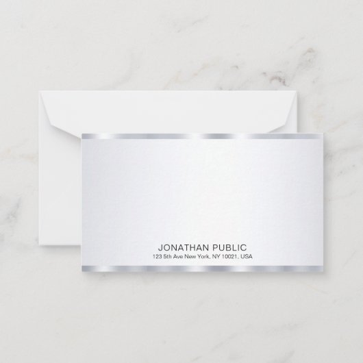 Glamour Silver Look Sjabloon Elegant gepersonalise (Achterkant)