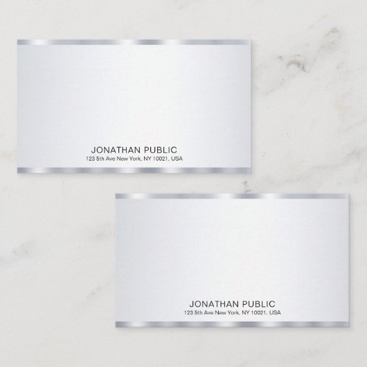 Glamour Silver Look Sjabloon Elegant gepersonalise (Voorkant / Achterkant)