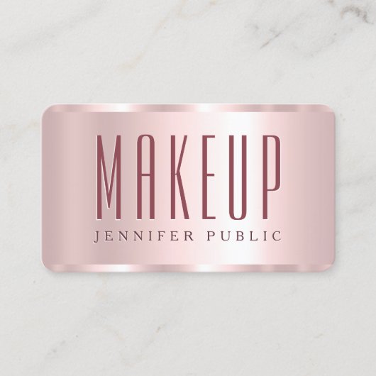 Glamour Sjabloon Roos Gold Luxe Make-up Visitekaartje (Voorkant)