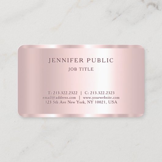 Glamour Sjabloon Roos Gold Luxe Make-up Visitekaartje (Achterkant)