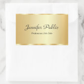 Glamour-Sjabloon voor Gold Elegant Script personal Rechthoekige Sticker (Tas)