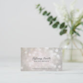 Glamour Sparkle Witte Bokeh Chic Visitekaartje (Staand voorkant)