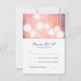 glamour string licht lantaarns bruiloft RSVP kaart