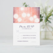glamour string licht lantaarns bruiloft RSVP kaart (Staand voorkant)