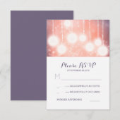 glamour string licht lantaarns bruiloft RSVP kaart (Voorkant / Achterkant)
