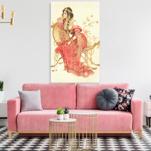 Glamour-studies - Lady Sitting Canvas Afdruk (Insitu (Woonkamer))