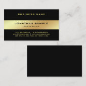 Glamour Stylish Black Gold Elegant Golden Plain Visitekaartje (Voorkant / Achterkant)