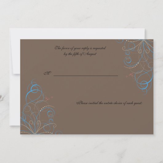 Glamour Swirls - rsvp kaart (Voorkant)