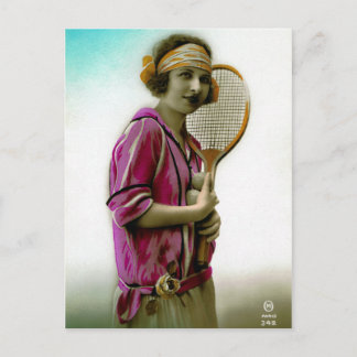 Glamour Tennis Flapper 1920  Briefkaart