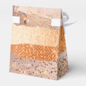 Glamour-textuur van koper Gold Strokes Bedankdoosjes (Achterkant)