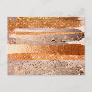 Glamour-textuur van koper Gold Strokes Briefkaart
