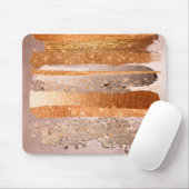 Glamour-textuur van koper Gold Strokes Muismat (Met muis)