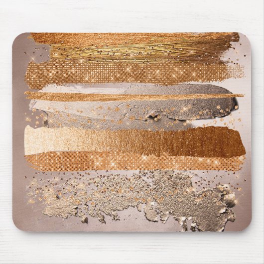 Glamour-textuur van koper Gold Strokes Muismat (Voorkant)