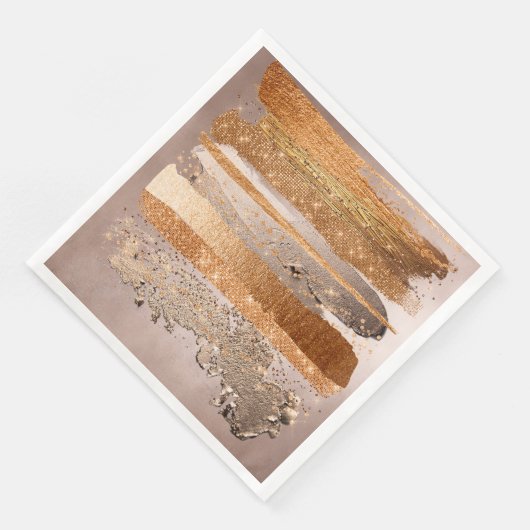 Glamour-textuur van koper Gold Strokes Servet (Hoek)