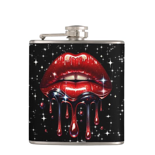 glamour, trendy, meisjesachtig, schoonheid, make-u heupfles (Voorkant)