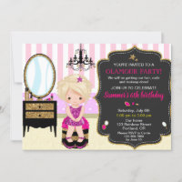 Glamour verjaardagsuitnodiging Makeup manicures pa