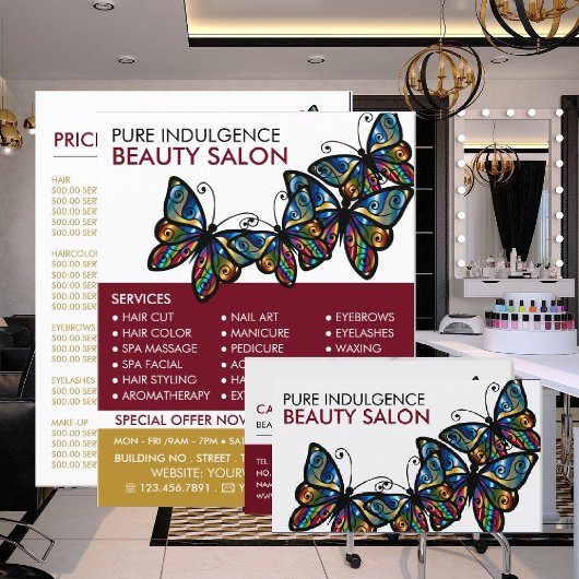 Glamour Vlinders, Visagist, Schoonheidssalon Flyer