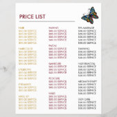 Glamour Vlinders, Visagist, Schoonheidssalon Flyer (Achterkant)