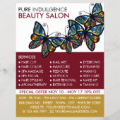Glamour Vlinders, Visagist, Schoonheidssalon Flyer (Voorkant)