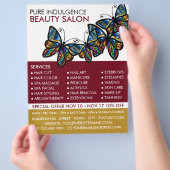 Glamour Vlinders, Visagist, Schoonheidssalon Flyer (Hand)