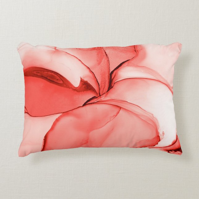 Glamour Waterverf. Pastel helder effect. Roze pop Accent Kussen (Voorkant)