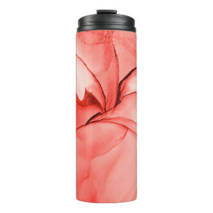 Glamour Waterverf. Pastel helder effect. Roze pop Thermosbeker