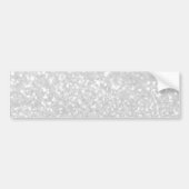 Glamour White Faux Glitter Bumpersticker (Voorkant)