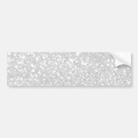 Glamour White Faux Glitter Bumpersticker (Voorkant)