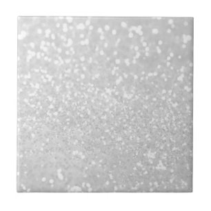 Glamour White Faux Glitter Tegeltje