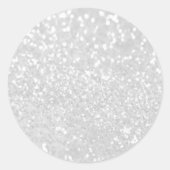 Glamour White Faux Ronde Sticker (Voorkant)