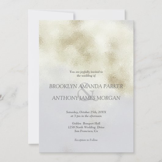 Glamour Wit Opal Bruiloft Kaart (Voorkant)