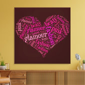 Glamour word cloud canvas afdruk (Insitu (Woonkamer))