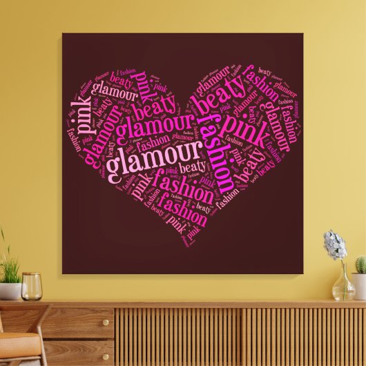 Glamour word cloud canvas afdruk (Insitu (Woonkamer))