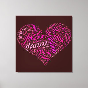 Glamour word cloud canvas afdruk