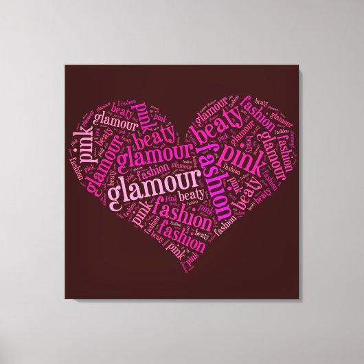 Glamour word cloud canvas afdruk (Voorkant)