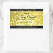Glamour Yellow Gold Sparkle Glitter Product Labels (Tas)